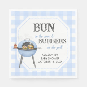Blue Burger BBQ Baby Shower Napkin