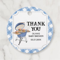 Blue Burger BBQ Baby Shower Round