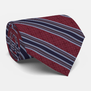 Blue Burgundy Magenta Purple Lines And Stripes     Tie