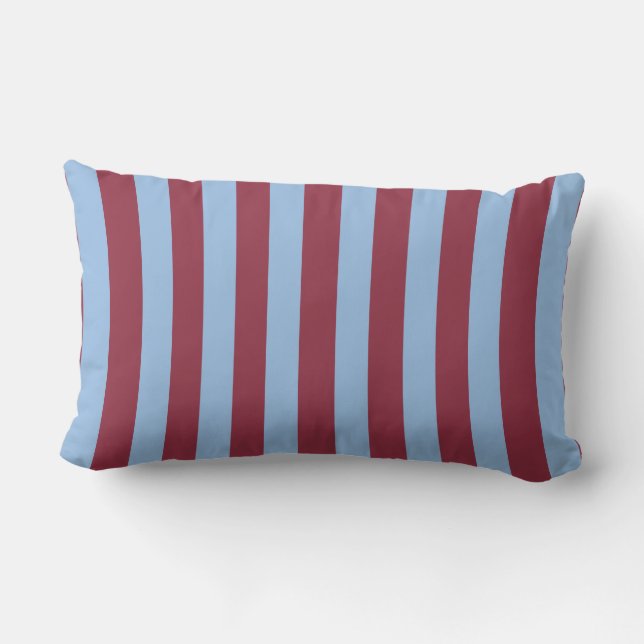Blue & Burgundy Striped  Lumbar Cushion (Back)
