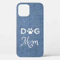 Blue Burlap Dog Mum iPhone Case
