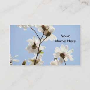 Blue Business Cards custom White Magnolias