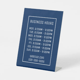 Blue Business Hours Sign