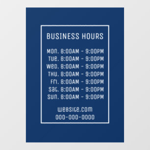 Blue Business Hours Sign