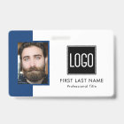 Blue Business ID Badge – Photo & Company Logo