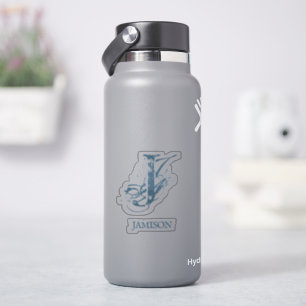 Blue Business Monogram logo Name Water Bottle