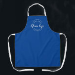 Blue Business Promotion Personalised White Logo  Apron<br><div class="desc">Enhance your professional image and promote your business with these customisable white logo on blue aprons. Perfect for various industries and occasions, these aprons allow you to showcase your logo and create a cohesive and branded look for your staff or corporate event. Whether you own a restaurant, cafe, retail store,...</div>