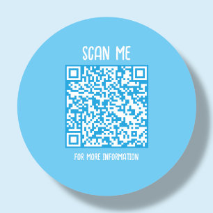 Blue Business QR Code Scannable Classic Round Sticker