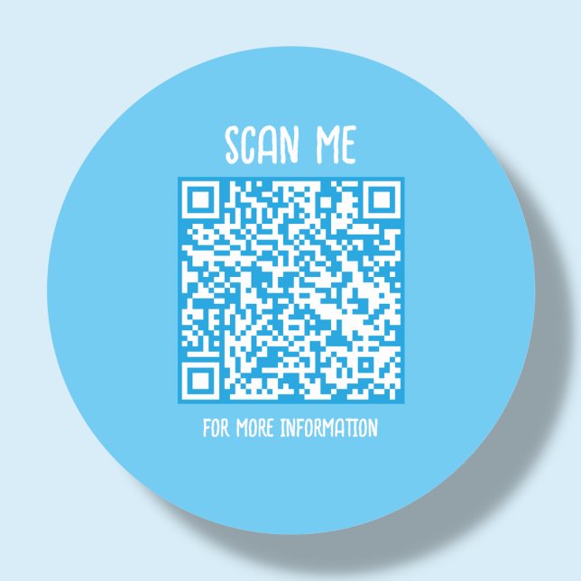  Blue | Business QR Code Scannable Classic Round Sticker (Creator Uploaded)