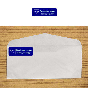 Blue Business Return Address Label
