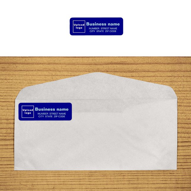 Blue Business Return Address Label (Blue business return address label on envelope)