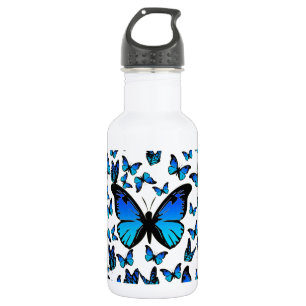 blue butterflies 532 ml water bottle