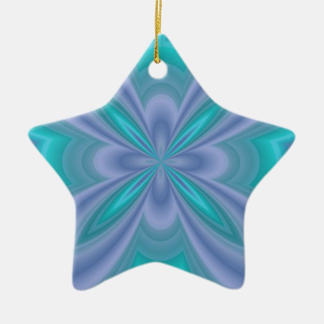 Blue Butterflies Abstract Ceramic Ornament (Front)