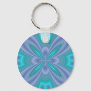 Blue Butterflies Abstract Key Ring