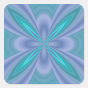 Blue Butterflies Abstract Square Sticker