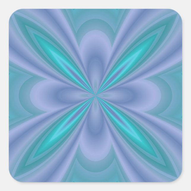 Blue Butterflies Abstract Square Sticker (Front)