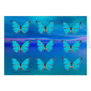 Blue Butterflies Birthday Card