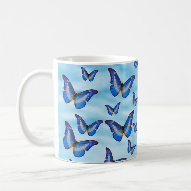 Blue Butterflies Coffee Mug (Left)