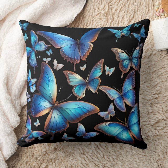 Blue butterflies cushion (Blanket)