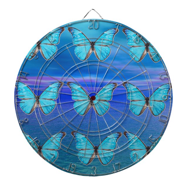 Blue Butterflies Dartboard (Front)