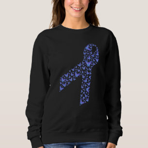 Blue Butterflies Diabetes Awareness Month Diabetic Sweatshirt