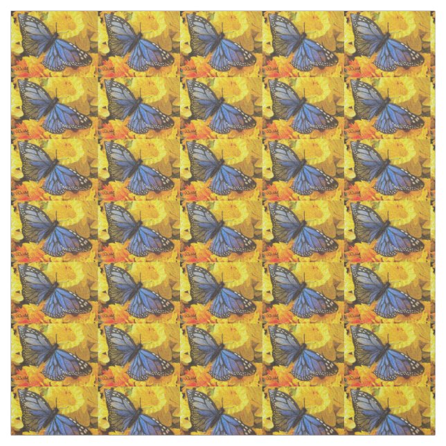 Blue Butterflies Fabric (Swatch)