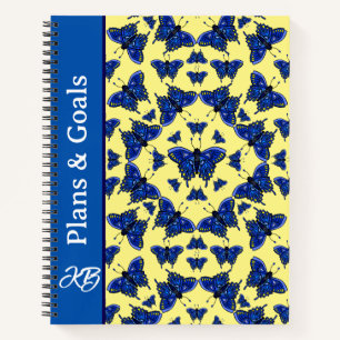 Blue Butterflies in Fun Playful Pattern on Journal