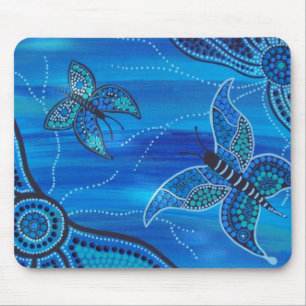 Blue Butterflies Mouse Pad