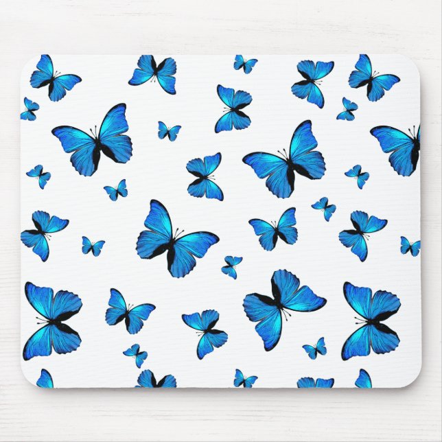Blue Butterflies Mouse Pad (Front)
