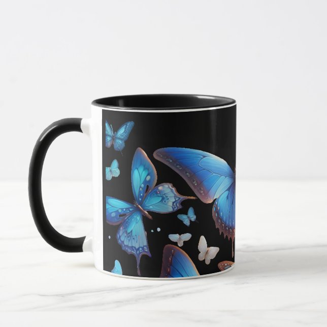 Blue Butterflies Mug (Left)