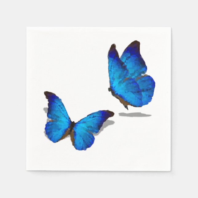 Blue Butterflies Napkin (Front)