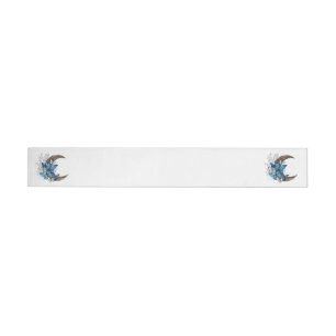 Blue butterflies on wooden crescent wrap around label