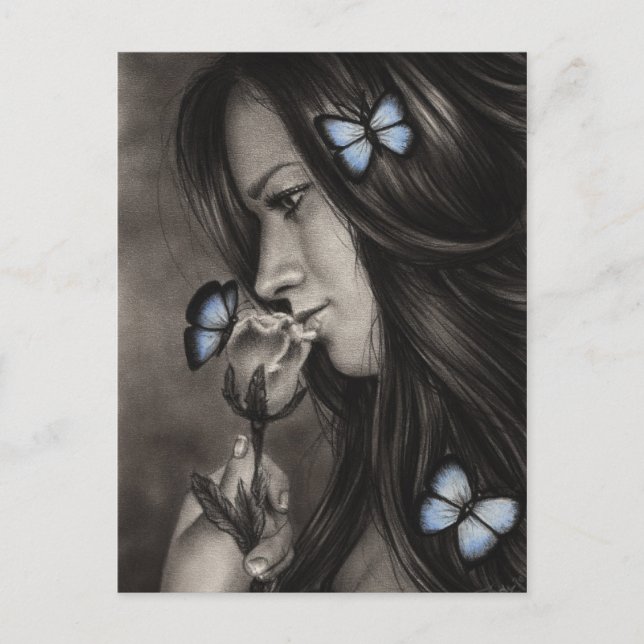 Blue Butterflies Postcard (Front)