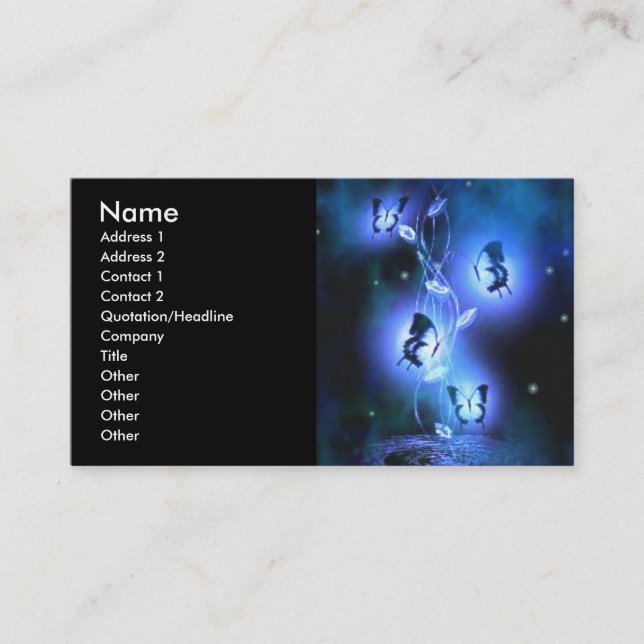 Blue Butterflies Profile Card (Front)