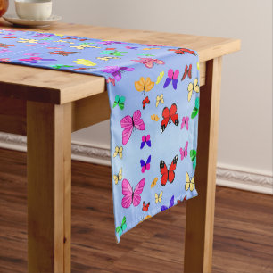 Blue Butterflies Short Table Runner