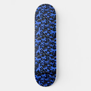 Blue butterflies skateboard