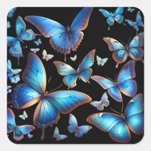 Blue Butterflies Square Sticker