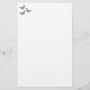 Blue Butterflies stationary Stationery