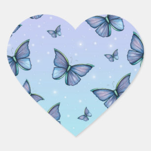 Blue Butterflies Stickers
