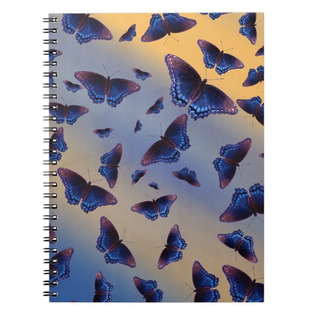 Blue Butterflies Sunrise Notebook (Front)