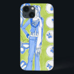 Blue Butterflies Surrounding Glamourous Girl iPhone 13 Case<br><div class="desc">Blue Butterflies float around in this piece by Chariklia Zarris,  surrounding a glamourous girl. Bright colours form the background of this print,  adding some handsome hues to this piece. Get your copy now!</div>