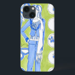 Blue Butterflies Surrounding Glamourous Girl iPhone 13 Case<br><div class="desc">Blue Butterflies float around in this piece by Chariklia Zarris,  surrounding a glamourous girl. Bright colours form the background of this print,  adding some handsome hues to this piece. Get your copy now!</div>