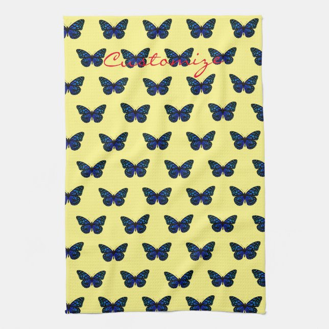 Blue butterflies Thunder_Cove  Kitchen Towel (Vertical)
