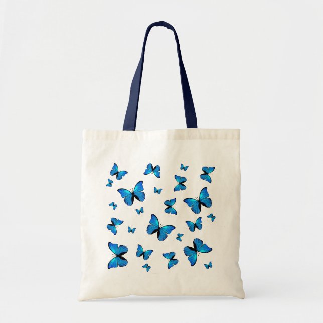 Blue butterflies tote bag (Front)