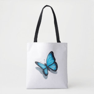Blue Butterfly, 3D Look, Colour Pencil Art, Wings Tote Bag