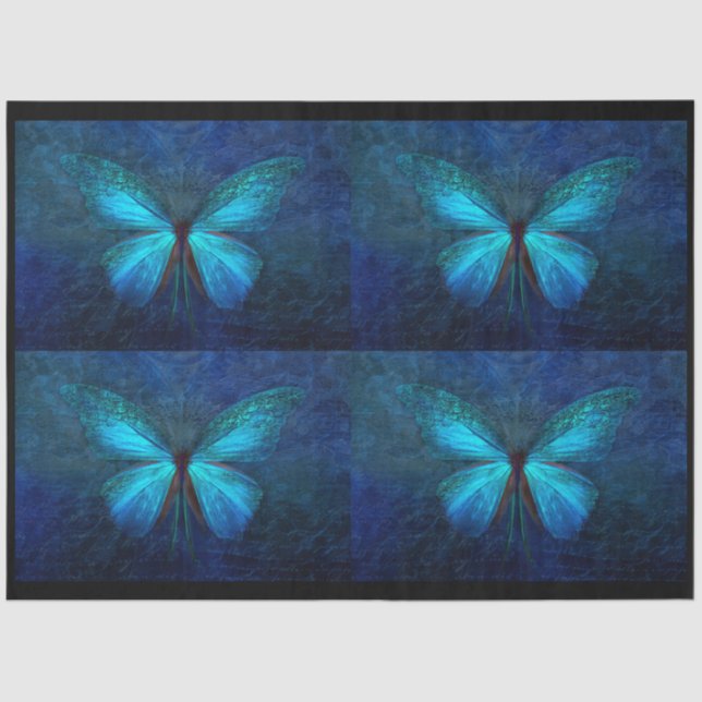 Blue Butterfly 4 Decoupage Tissue Paper (Front)