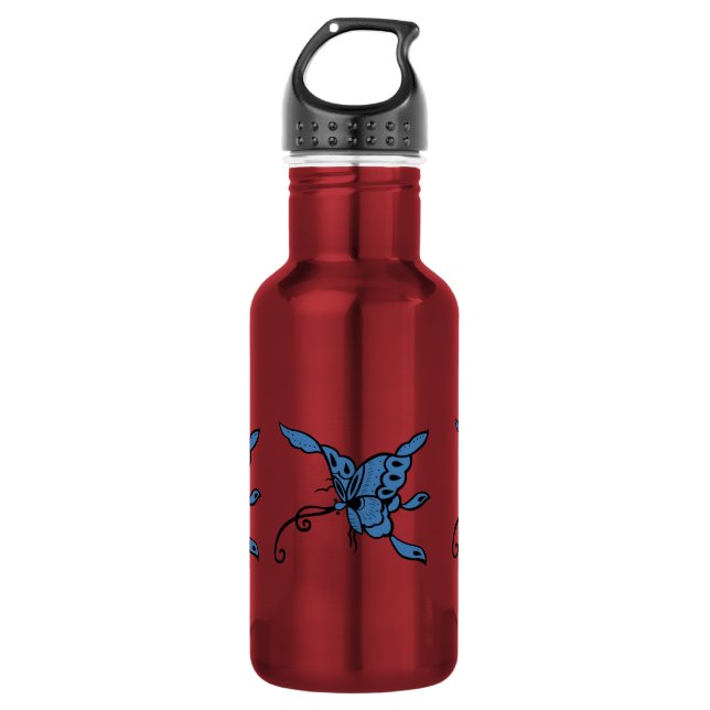 Blue Butterfly 532 Ml Water Bottle (Front)