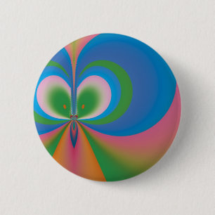 Blue Butterfly 6 Cm Round Badge