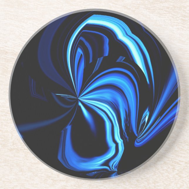 Blue Butterfly Abstract Coaster (Front)