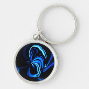Blue Butterfly Abstract Key Ring